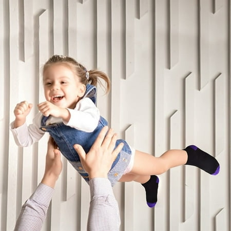 Boys Socks Girls Toddler Ankle Kids Socks 25 Pairs Black or White Socks Color Heel and Toe for 1-14 Years Children