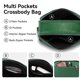 thumbnail image 4 of Bolso bandolera para cámara para mujer, bolso de hombro con correa ancha de cuero auténtico, bolso mensajero de doble capa con entramado rómbico, 4 of 6