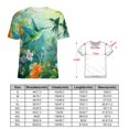 thumbnail image 2 of Flower Hummingbird Women's Short Sleeve Tops Casual Blouses T Shirt, 2 of 6