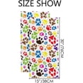 thumbnail image 3 of GZHJMY Fingertip Hand Towels, 2 Pack Pcs Color Animal Paw Prints Absorbent Face Bath Towels for Bathroom Kitchen, 30"x15", 3 of 6