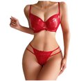 thumbnail image 1 of Conjuntos de bikini de traje de dos piezas de lencería sexy de cuero sin alambre de moda para mujer Fridja nalpqowj12774, 1 of 8