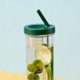 thumbnail image 3 of 700ml straw cup transparent plastic water bottle with straw portable juice cup drinking bottle grass green, 3 of 5
