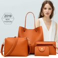 thumbnail image 5 of 4Pcs Women Fashion Solid Color Soft Faux Leather Shoulder Bag Handbag Purse Set, 5 of 8