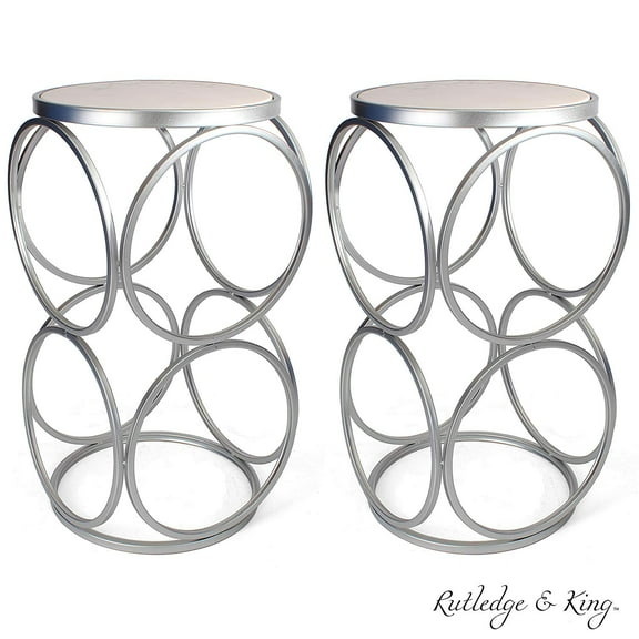 Rutledge & King Britton Round End Table - Marble/Silver (2 Pack)