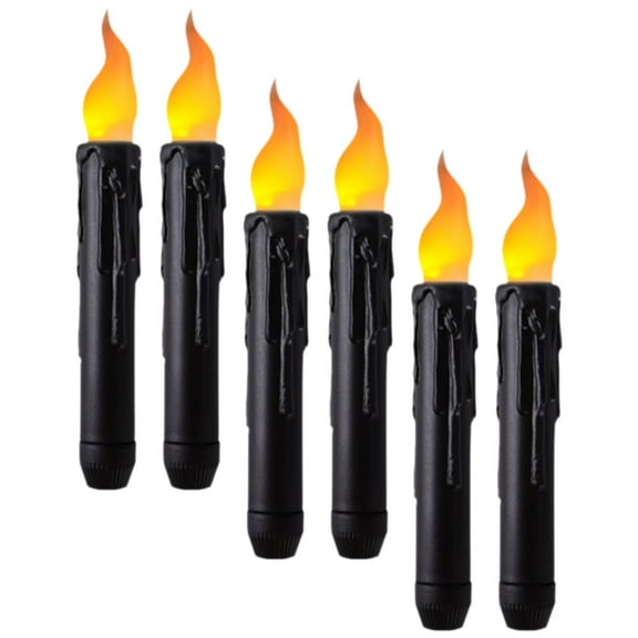 6 Pcs Electronic Candle Taper Candles Dinner Party Decorations