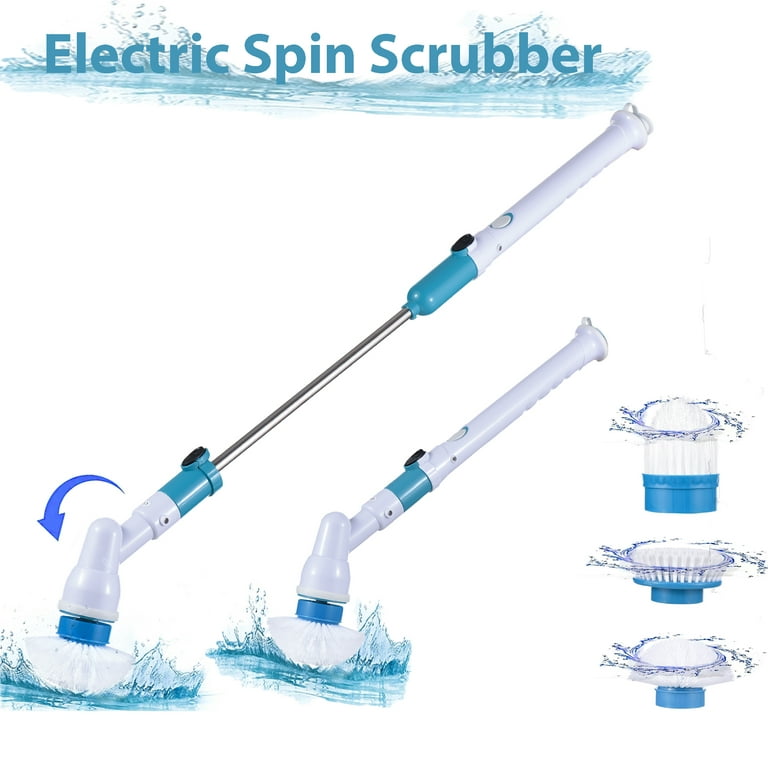 Electric Spin Scrubber,4000mAh Electric Scrubber with 3 Brush Heads Adjustable Extension Handle Power Scrubber for Bathroom Bathtub Wall Floor, Adult