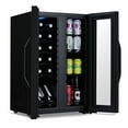 thumbnail image 2 of Luma Shadow Series Wine Cooler Refrigerator 12 Bottle & 39 Can Dual Temperature Zones, Freestanding Mirrored Wine and Beverage Fridge with Double-Layer Tempered Glass Door & Compressor Cooling, 2 of 17