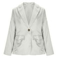 thumbnail image 5 of Blazers for Women Oversized Single Breasted Button Notch Lapel Business Blazer Suit Jacket Casual Solid Loose Comfy Open Front Long Sleeve Work Office Blazer Jackets, 5 of 6