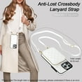 thumbnail image 6 of Crossbody Wallet Case for iPhone 13 Pro Max, RFID Blocking PU Leather Zipper Handbag Purse Flip Cover, Kickstand Folio Case with Card Slots Holder Wrist Strap Lanyard 5G 6.7 Inch (White), 6 of 15