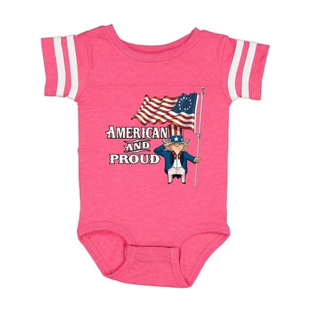 

Inktastic American and Proud Gift Baby Boy or Baby Girl Bodysuit