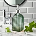 thumbnail image 6 of Glass Soap Dispenser Horizontal Stripe Glass Soap Dispenser Bottle 350ml Capacity for Hand Soap Shampoo Shower Gel, Press Type Pump Refillable Container Bathroom Kitchen Decor Horizontal Stripe, 6 of 6