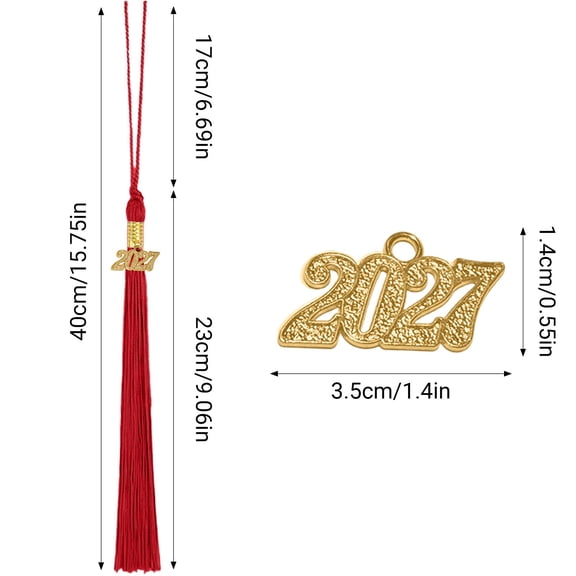HOARBOEG 6Pcs 2027 Graduation Tassel Black, Bachelor's Hat Cap Tassel for Commencement Ceremony, Academic Regalia Accessory for PhD Master Mentor President Mortarboard