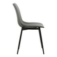 thumbnail image 5 of Monte Contemporary Dining Chair in Gray Faux Leather with Black Metal Legs, 5 of 10