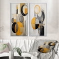 thumbnail image 1 of Designart "Retro Possibility Circular Energy II" Modern Geometric Framed Wall Art Set Of 2 - Modern Yellow Framed Canvas Set For Living Room Decor, 1 of 6