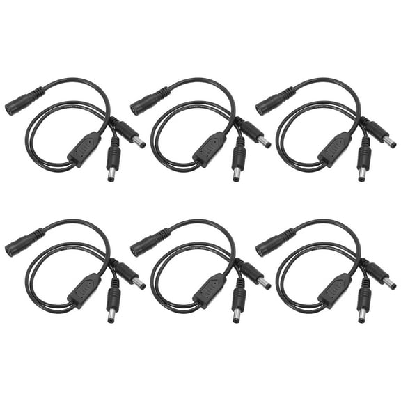 Uxcell 1 Female to 2 Male DC Power Splitter Cable, 6 Pack 5.5mmx2.1mm Y Adapter Cord