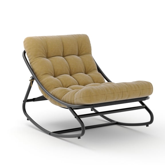 Sunvasagoo 1pc Rocking Chair Indoor,Papasan Rocking Chair Outdoor,Lounge Chair with Cushion,Comfy Reading Chairs for Bedroom,Living Room,Garden,Lawn