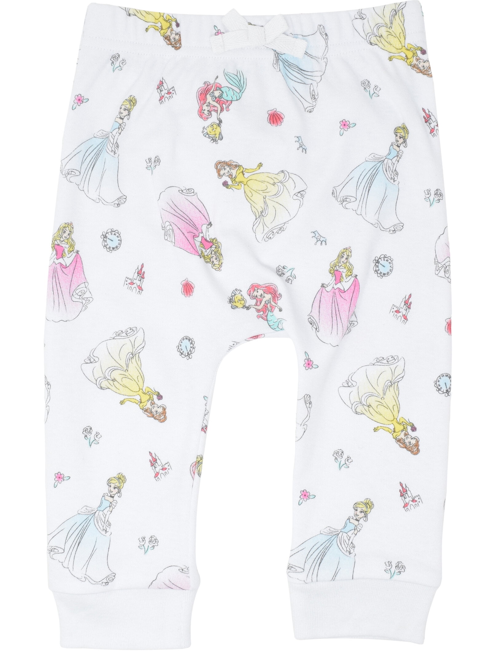 Disney Princess Belle Aurora Cinderella Infant Baby Girls 3 Pack Pants Newborn to Infant
