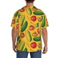 thumbnail image 3 of Fotbe Colorful Vegetables Camisa Estampada de Manga Corta para Hombre, Casual de Verano, Estilo Playero, Sin Arrugas-3X-Large, 3 of 5