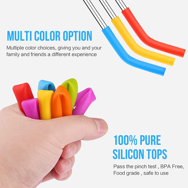 Zibtes-4PCS Silicone Straw Tips- Food Grade Rubber Metal Straws Tips Covers  Only Fit for 1/3 Inch Wide(8MM Outdiameter) Stainless Steel Straw-Teal