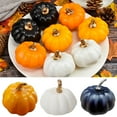thumbnail image 3 of Sunjoy Tech 12Pcs Artificial Pumpkins Lightweight Durable Foam Pumpkins for Fall Wedding Thanksgiving Halloween Decor, 3 of 8