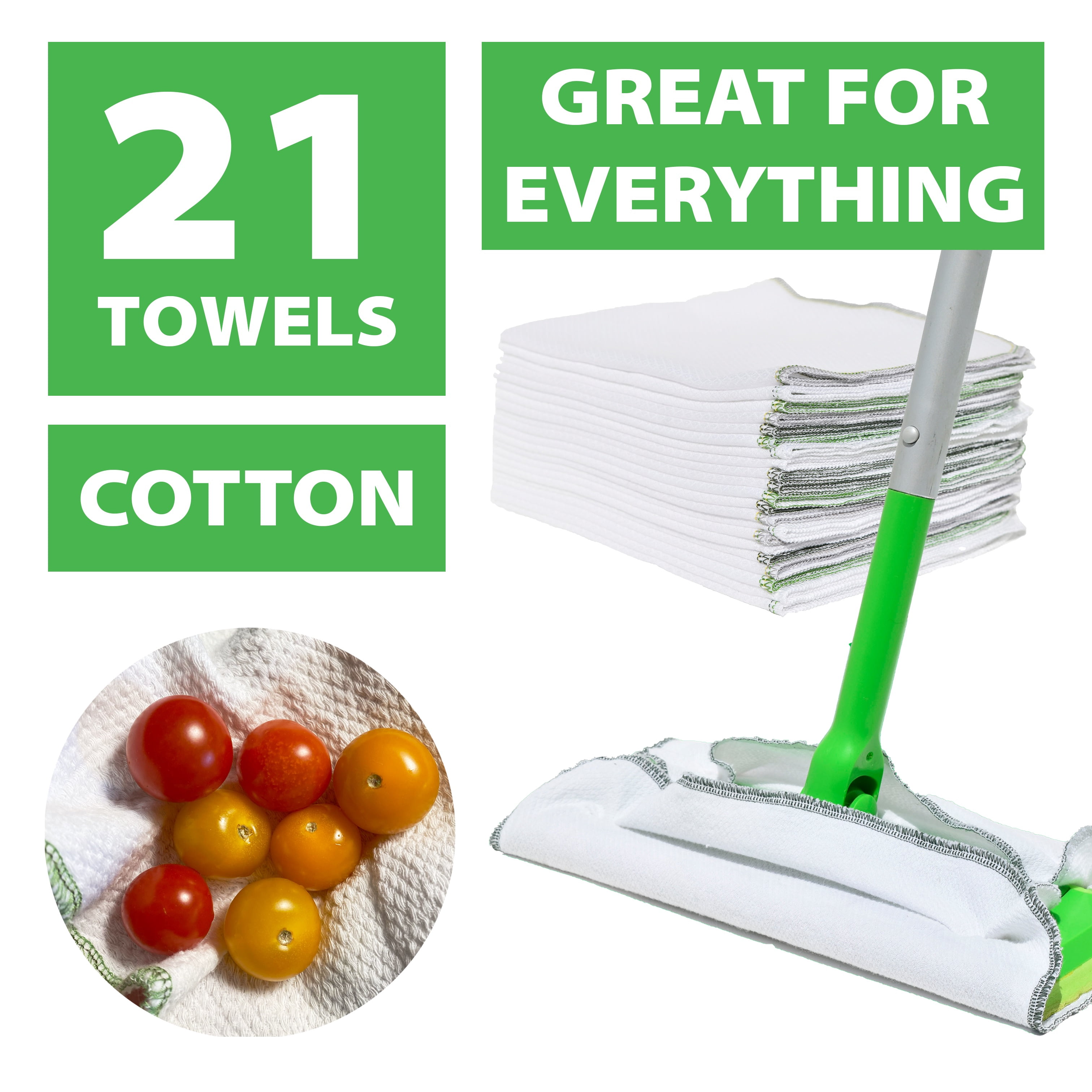 Tough Towels - 1 Roll of 21 Reusable Paper Towels, Large, Washable, Absorbent, HydroDiamond Cotton