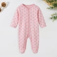 thumbnail image 2 of enyan Newborn Boy Girl Outfits Baby Footies Button Up Sleeper Pjs Breathable Warmth Jumpsuit Baby Boy Girl Clothes（Watermelon Red,6-9 Months）, 2 of 4
