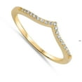 thumbnail image 4 of CHOOSE YOUR COLOR Gold-Tone White CZ Chevron Ring .925 Sterling Silver Band Female Size 4, 4 of 4