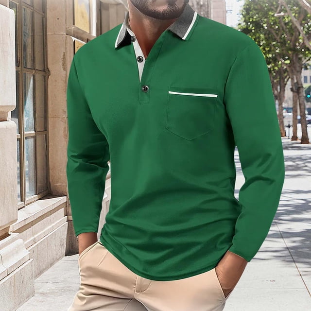 pstuiky manga larga para hombre, Camisa informal de verano de manga larga con solapa y botones para hombre Tops casuales para hombres xl