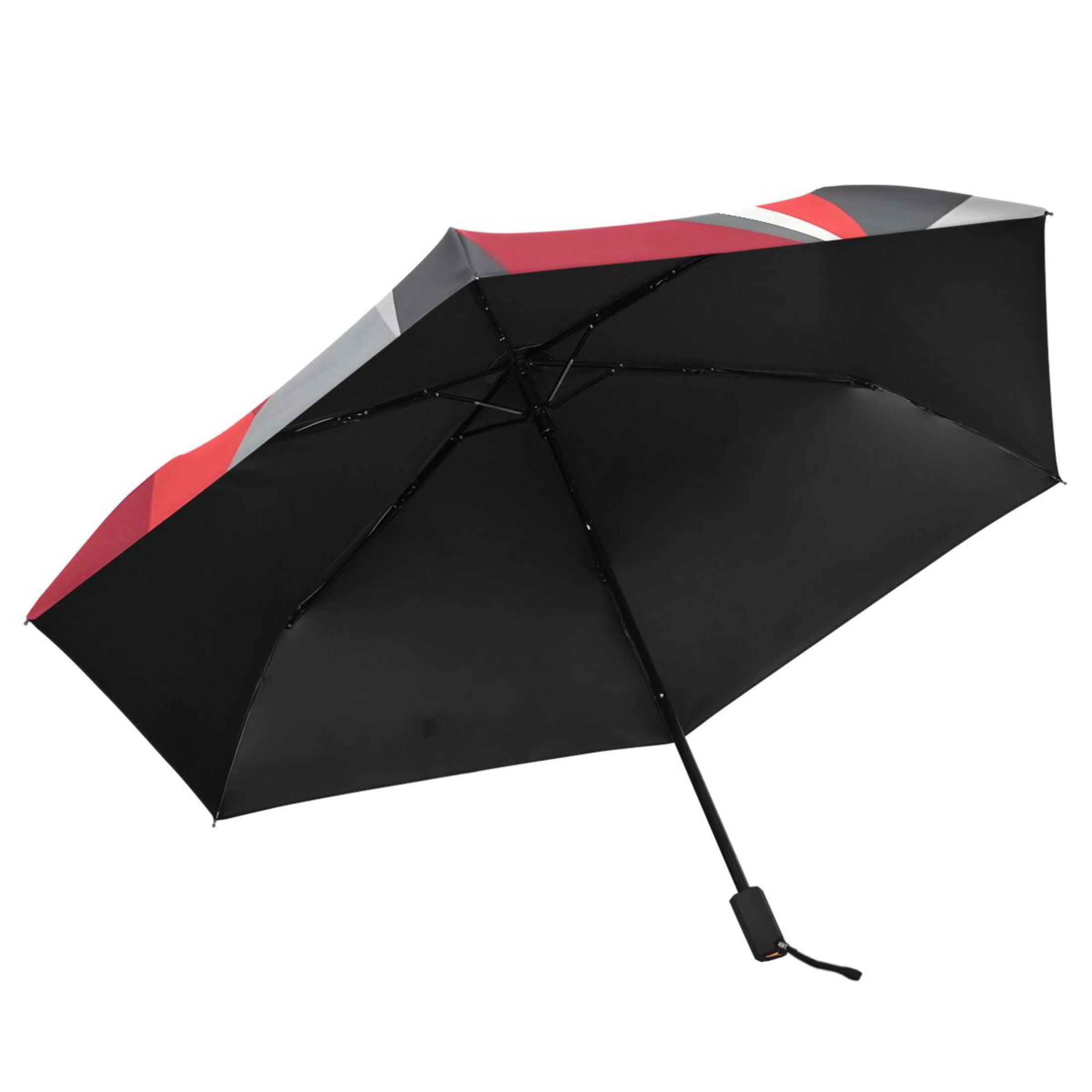 ALAZA Artistic Triangle Geometry Red UPF 50+ Compact Folding Umbrella for Rain Travel Umbrella Packable
