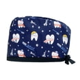 thumbnail image 1 of Gorro quirúrgico estampado de algodón para mujer, gorro de enfermera ajustable, gorro de limpieza bucal dental, 1 of 5