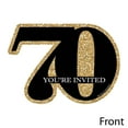 thumbnail image 3 of Big Dot of Happiness Adult 70th Birthday - Gold - Shaped Fill-In Invitations - Birthday Party Invitation Cards with Envelopes - Set of 12, 3 of 7