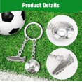 thumbnail image 3 of Mini llavero de fútbol de metal plateado, zapatos de fútbol, ideal para aficionados al deporte, colgante de balón de fútbol, perfecto para los amantes del fútbol, 3 of 5