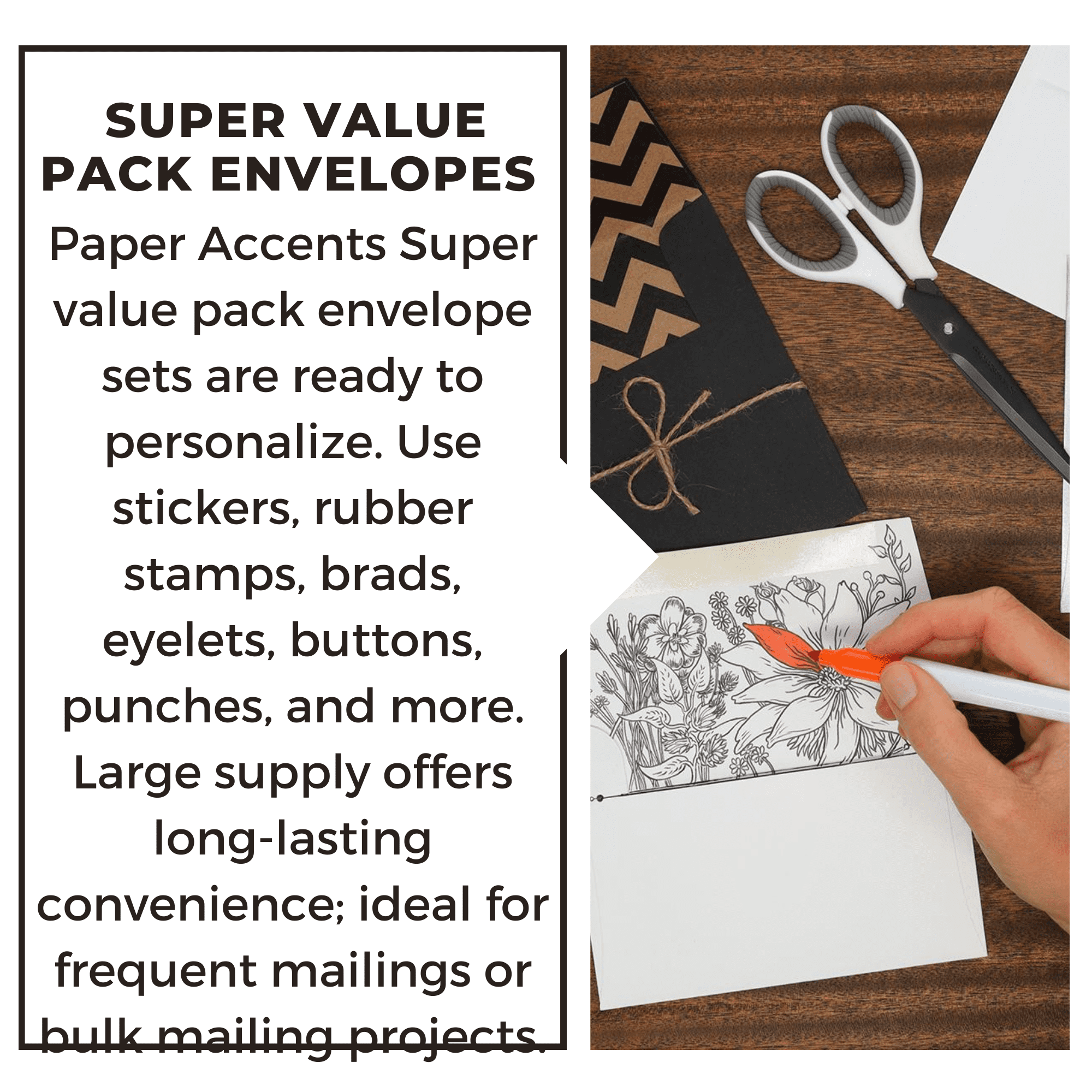 Paper Accents White Envelopes 4.25x5.5 Inch A2 Archival Quality 250 Pack