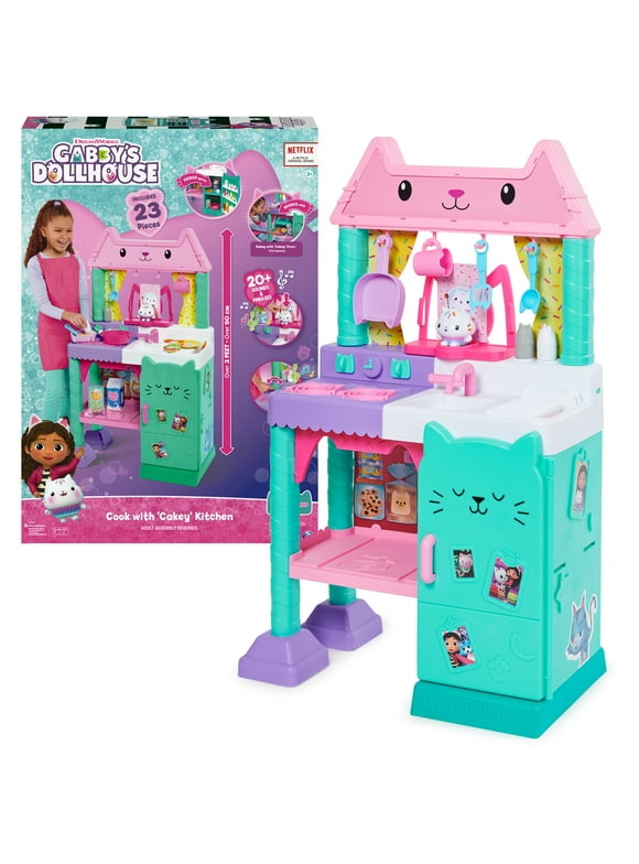 Gabbys Dollhouse, Cakey Play Kitchen Set, for Kids Ages 3 and up