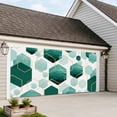 thumbnail image 4 of Turquoise Marble Garage Door Cover Banner 7 x 8 FT, Gold White Geometric Hexagon Modern Garage Door Curtains Backdrop with Grommets for Indoor Outdoor Wall Party Porch Yard Decorations Background, 4 of 9
