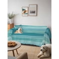 thumbnail image 6 of Teal Turquoise Aqua Ombre Couch Cover for Dogs, Contemporary Abstract Lines Washable Sofa Covers Slipcover for Pets Dogs Futon Cover, Couch Recliner Covers, Oversized Chair Slipcover 71"x91", 6 of 9