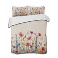 thumbnail image 2 of Quilts Twin Size, Pastoral Spring Floral Soft Comforter Bedding Set for Bed, Rustic Summer Flower Botanical Lightweight Quilted Bedspread with Pillow Cover(2 Pieces) for All Season, 68x86 Inch, 2 of 6