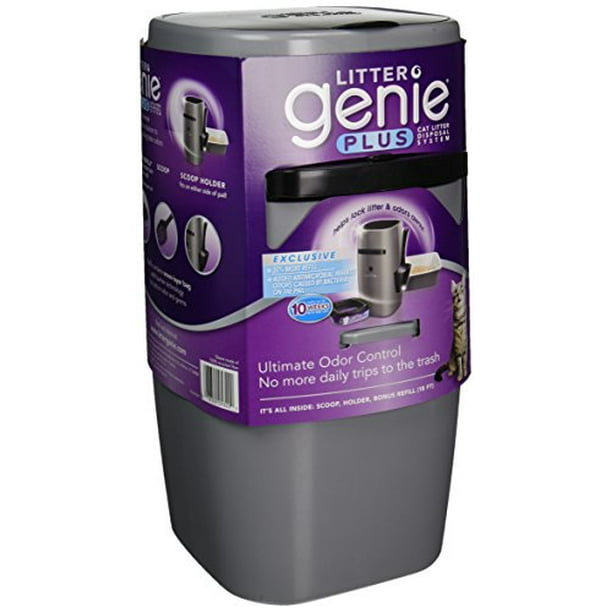 Litter Genie Plus Ultimate Cat Litter Odor Control Pail Silver
