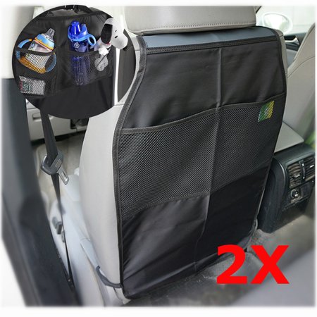 2pcs universal car seat back protector child kick guard mat storage