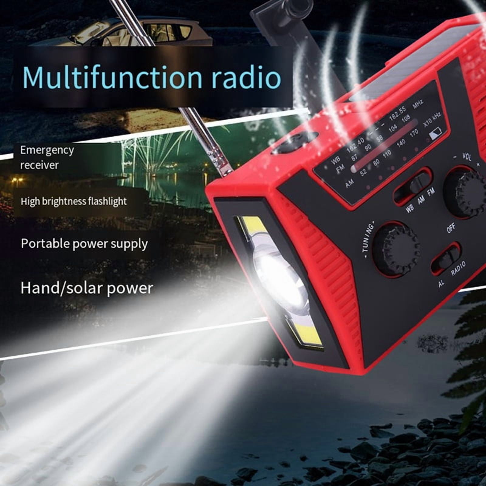 USB Phone Emergency Charger Solar Hand Crank Portable Weather Radio for Outdoor Charger Camping Equipment Tool Green