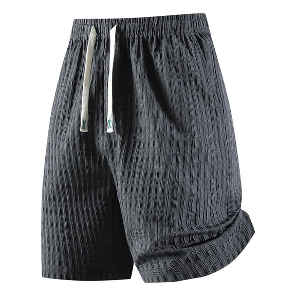 hlysgo Men's Big and Tall Shorts Linen Lightweight Comfy Cozy Short Summer Beach Breathable Short with Pockets Gray,3xL
