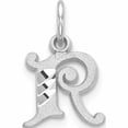 thumbnail image 1 of 10K White Gold 10Kw Diamond-Cut Initial R Charm (17 X 10) Made In United States -Jewelry By Sweet Pea, 1 of 5