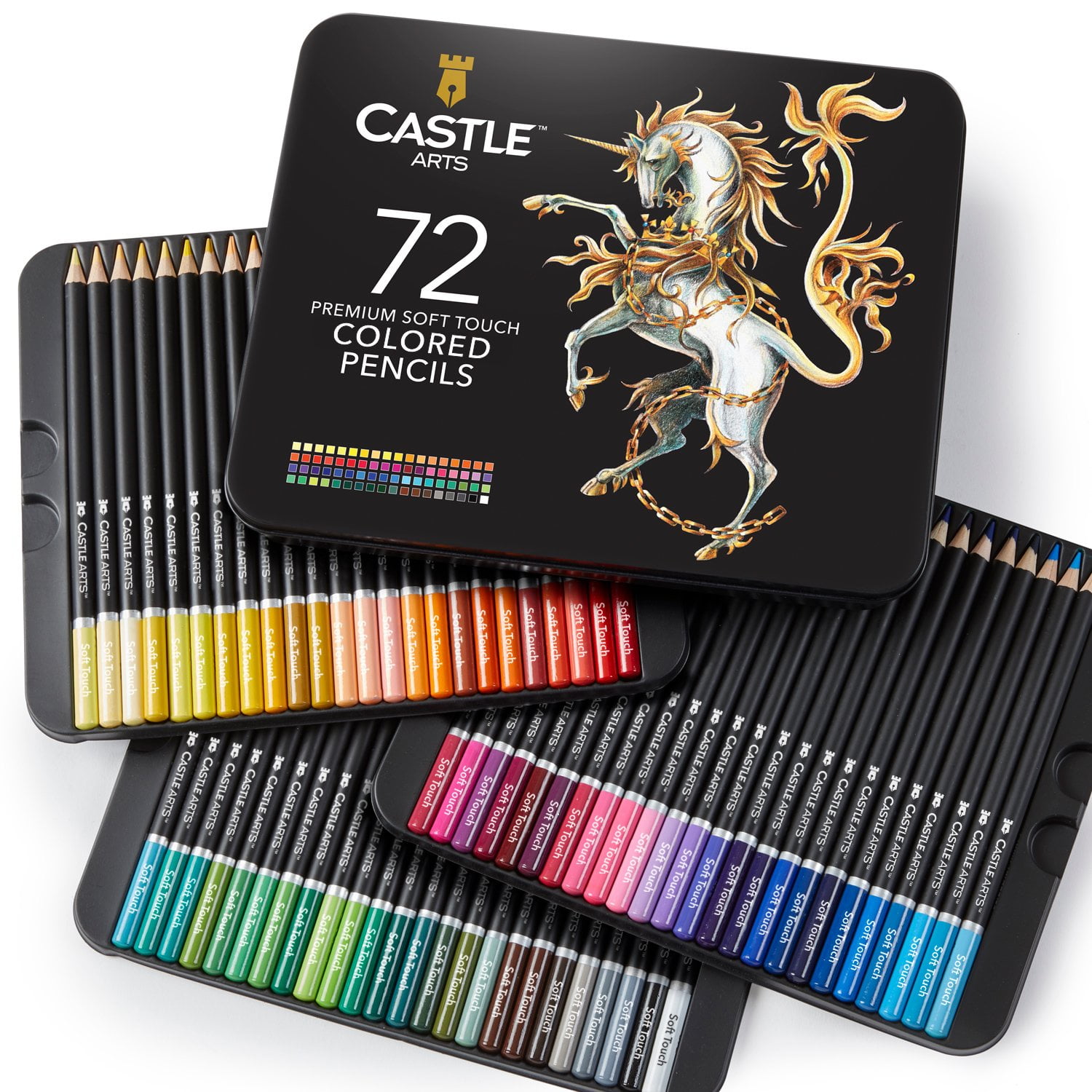 Castle Art Supplies 72 Piece Colored Coloring Pencils Set for Adults
