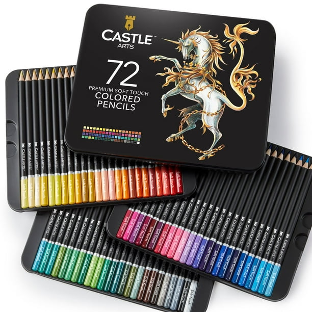 Castle Art Supplies 72 Colored Pencils Set | Quality Soft Core Colored  Leads for Adult Artists, Professionals and Colorists | Protected and  Organized 