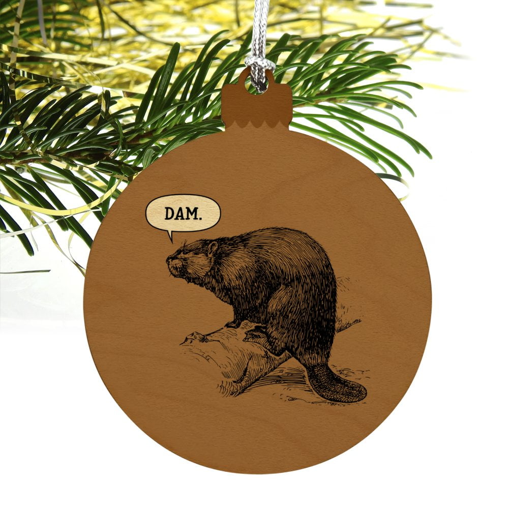 Beaver Vintage Dam Damn Wood Christmas Tree Holiday Ornament