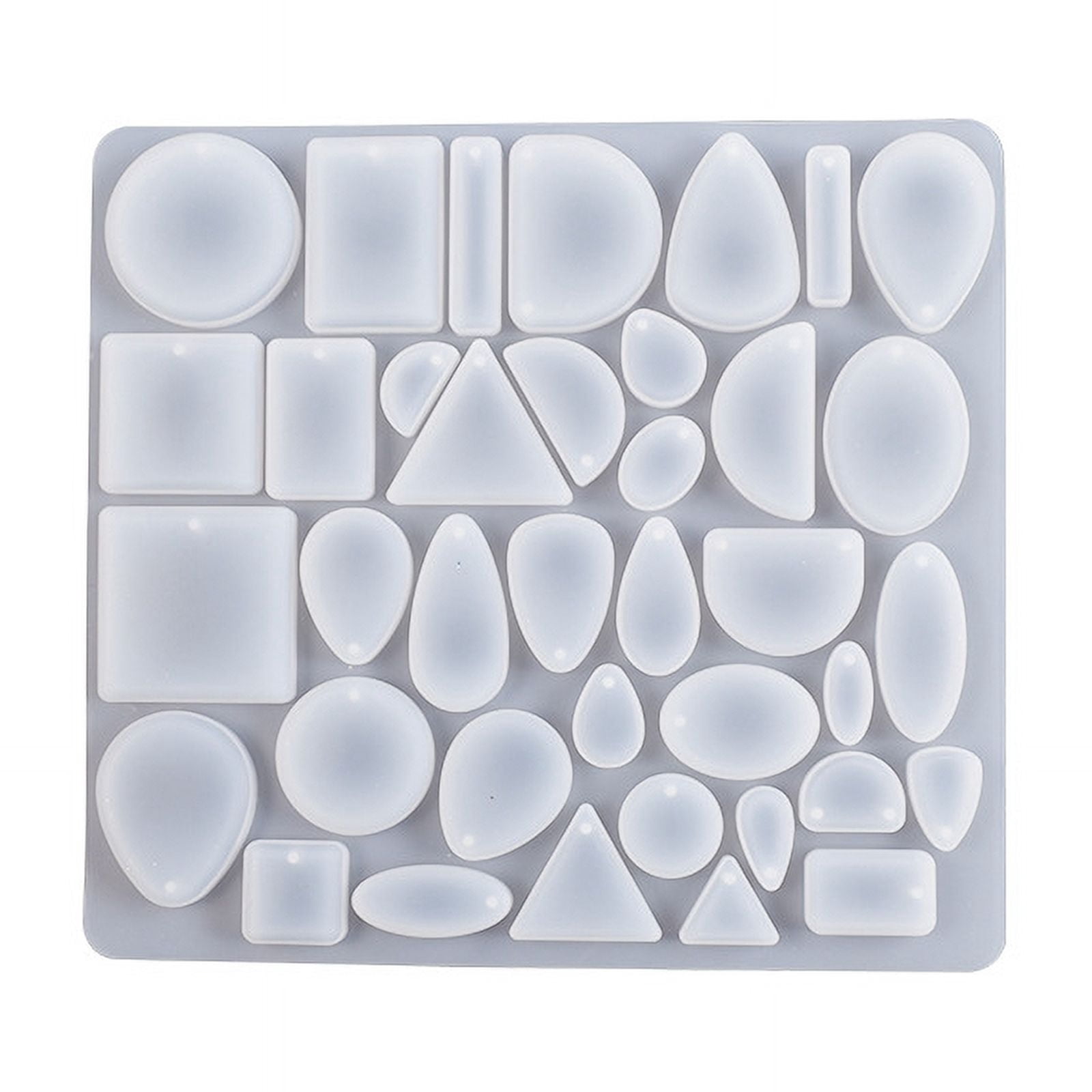 4pcs Silicone Molds Resin Casting Molds For UV Resin Epoxy Resin Craft Making Mixed Shapes White 235x216x11mm