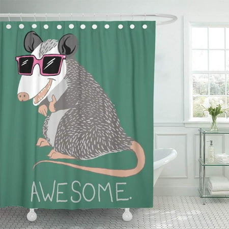 Suttom Opossum Funny Awesome Possum, Hipster Shower Curtains