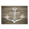 thumbnail image 1 of Brown and White Cutting Board, Anchor Motif Hand Drawing Boating Sketch Rustic Wooden Planks Coastal, Decorative Tempered Glass Cutting and Serving Board, Large Size, Taupe Coconut, by Ambesonne, 1 of 1