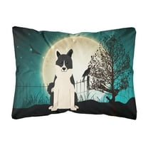 Carolines Treasures BB2219PW1216 Halloween Scary Russo-European Laika Spitz Canvas Fabric Decorative Pillow, 12H x16W,