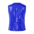 thumbnail image 2 of Linjinx Kids Boys Girls Sparkly Sequins Vest Crop Top Hip Hop Jazz Modern Dance Jacket Waistcoat Royal Blue 170, 2 of 5